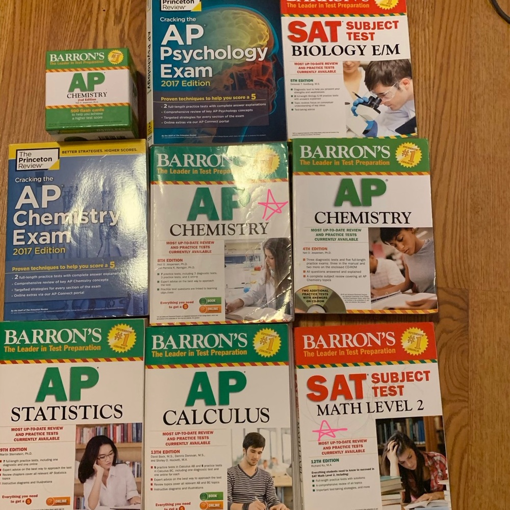 AP Chemistry Biology Calculus cram books Barron’s